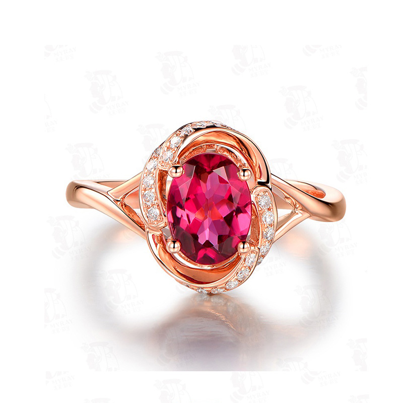 Cincin Ruby Kustom |Desain Perhiasan Pelapisan Emas Mawar |Grosir Pembuatan Perhiasan Perak
